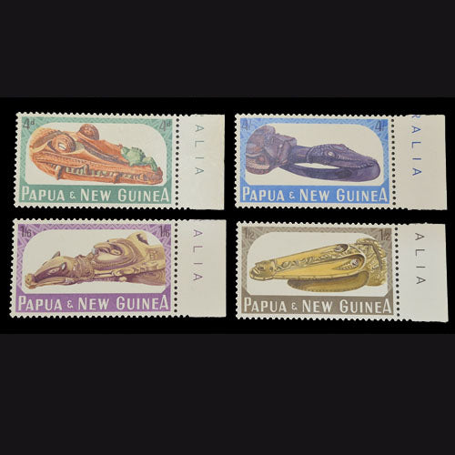 PAPUA NEW GUINEA 1965 CANOE PROWS SET (4) MUH