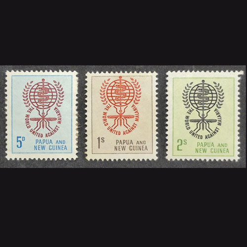 PAPUA NEW GUINEA 1962 MALARIA SET OF 3 MINT