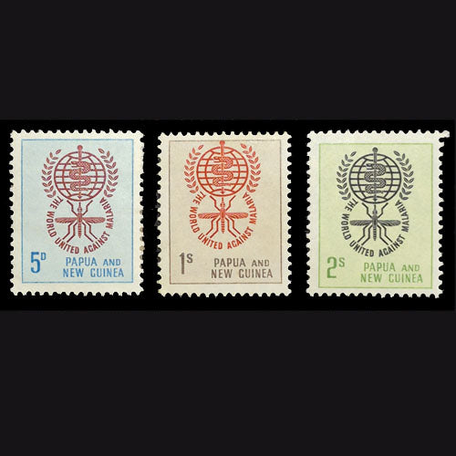 PAPUA NEW GUINEA 1962 MALARIA SET OF 3 MINT