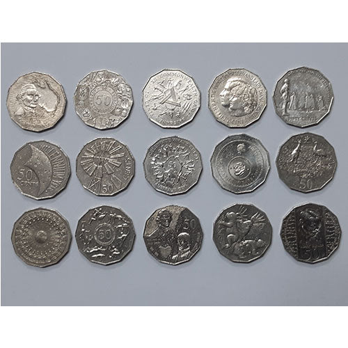 50 Cent Australian Commemorative coins 15 Assorted