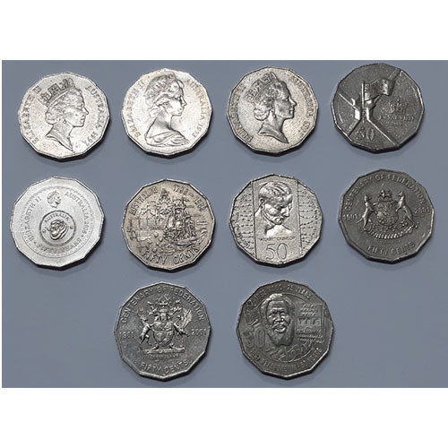 50 Cent Australian Commemorative coins 10 Assorted