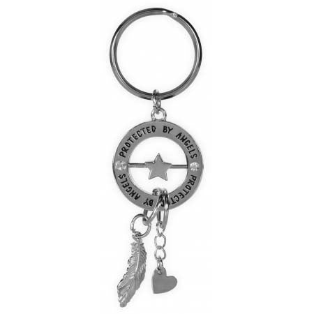 KEYCHAIN GUARDIAN ANGEL SPINNER PROTECTED BY ANGELS