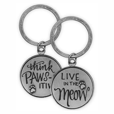 PAWSITIVE KEYCHAIN LIVE IN THE MEOW