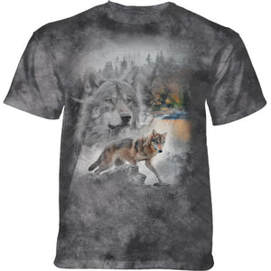 TSHIRT GREY WOLF COLLAGE