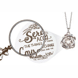 SERENITY PRAYER MAGNIFIER PENDANT ROSE