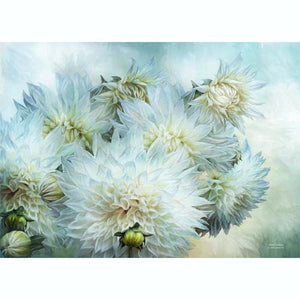 GREETING CARD White Dahlias