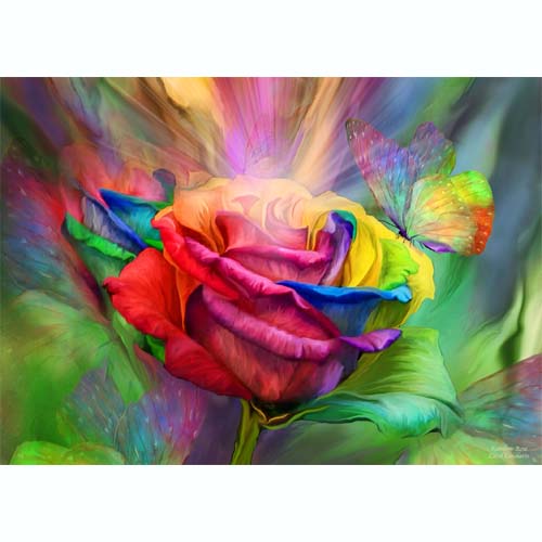 GREETING CARD Rainbow Rose