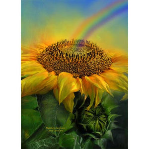 GREETING CARD Rainbow Sunflower