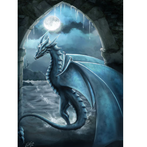 GREETING CARD Moonstone Dragon