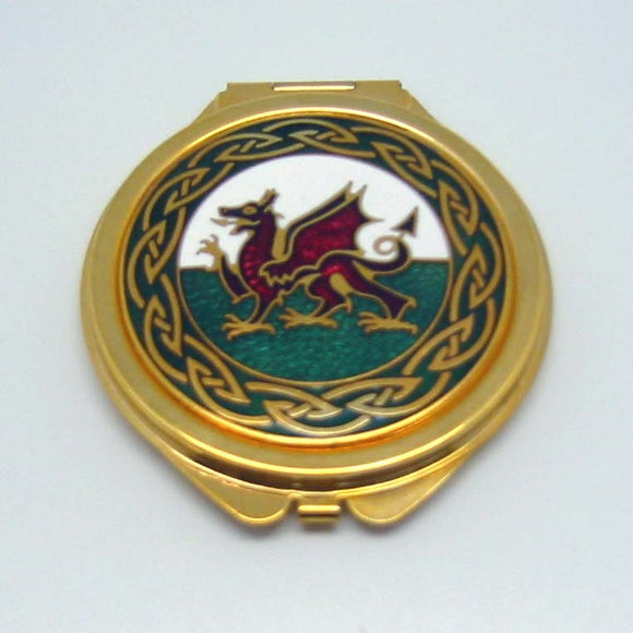 COMPACT MIRROR CELTIC WELSH DRAGON