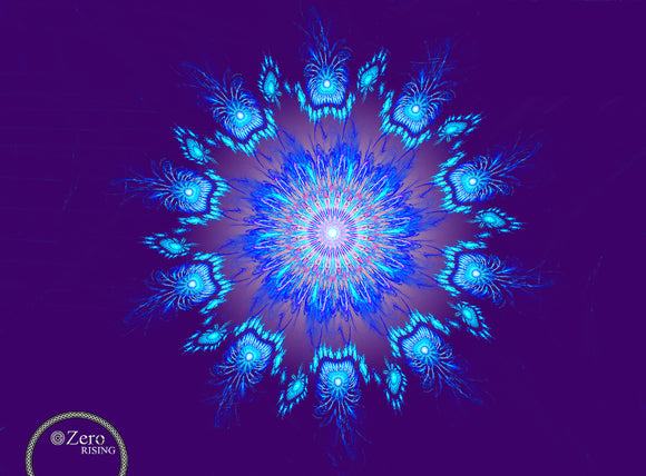 FRACTAL ART PRINT Spiralled Plume in Purple