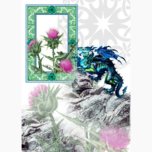 GREETING CARD Thistle Dragon