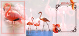 GREETING CARD TRI FOLD Flamingo Elegance