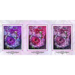 GREETING CARD TRI FOLD Peonies